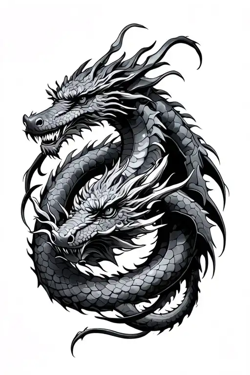 Dragon Wrapped Round Tattoo Depicting