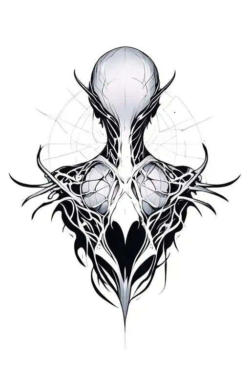 Cybersigilism Back Tattoo Fine Line