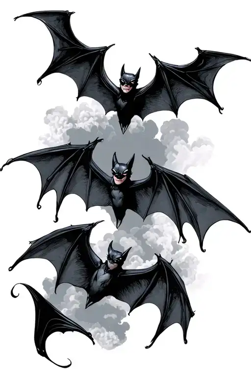 Dark Bats Flying
