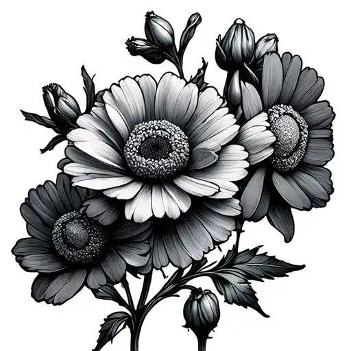 Carnation Flower Daisy Daffodil Larkspur Flowers Intertwined