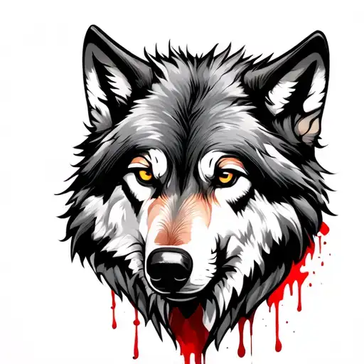Head Wolf And Blood