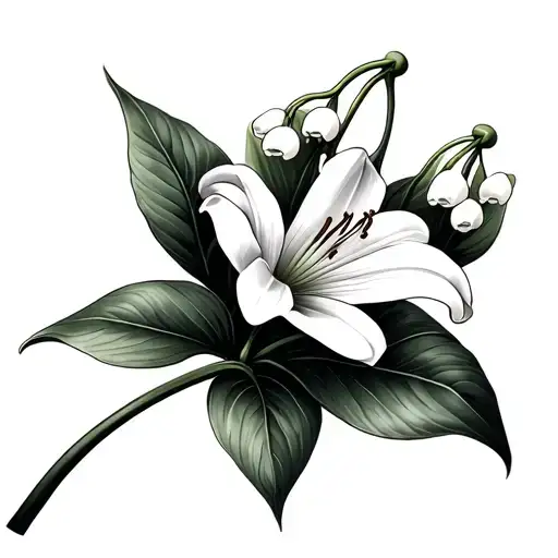 Lily Of The Valley With Leaves