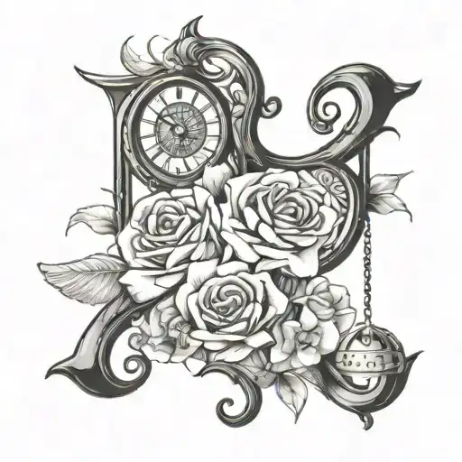 Aries And Libra With Some Basic Flowers And Stuff Around It