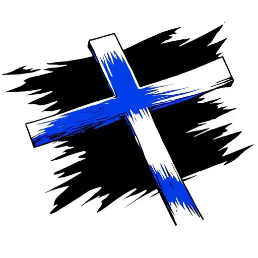 Cross And Thin Blue Line