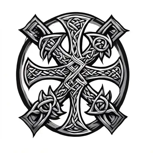 Celtic Cross Viking Warrior