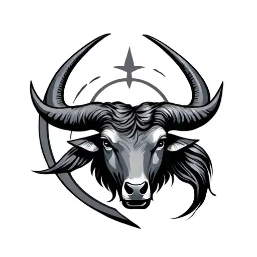 Taurus Symbol With Aquarius Symbol Inside