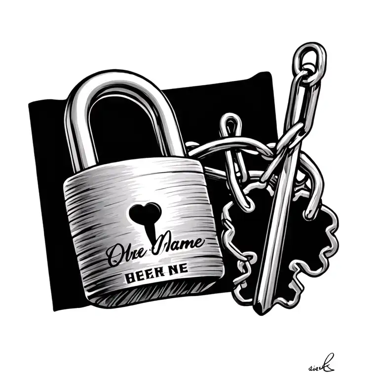 Padlock Chain Key Name Written