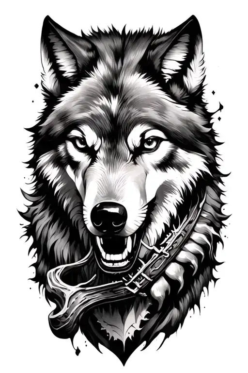 Self Harm Scar Cover With Wariors And Wolves And It Has To Show Power