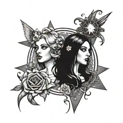 Goth Starry Gemini Sisters