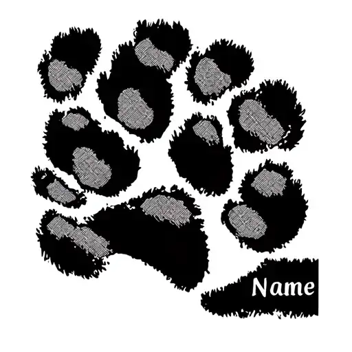 Dog Paw Print With Name Underneath