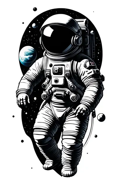Outer Space With Astronaut