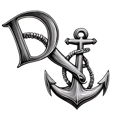 Anchor With A D And On The Right One L
