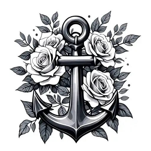 Anchor With Roses