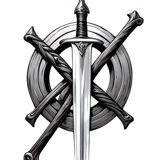 Greek Sword And Bow Intertwined