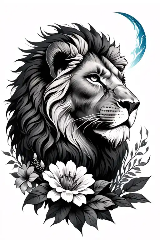 Lion Mountains Flowers Ocean Heaven And Hell