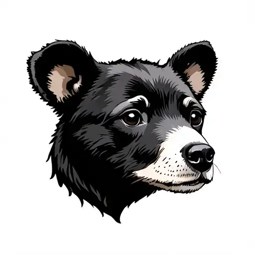 Pup And Bear Head Minimalist