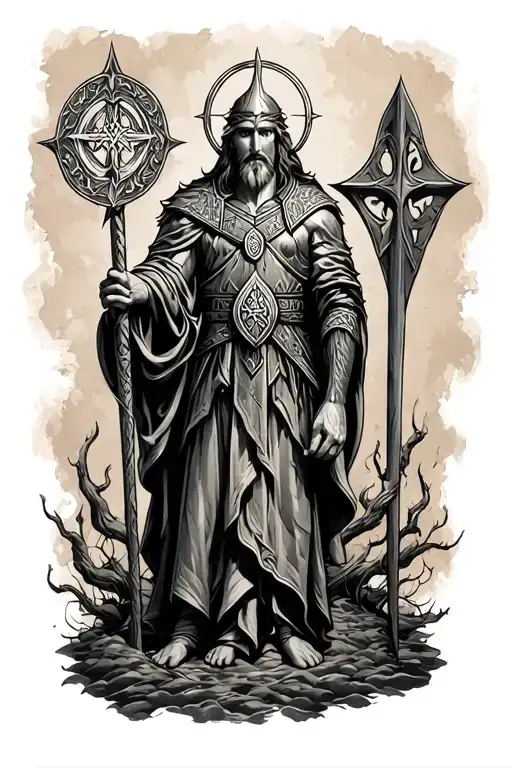 Norse Christian Sleeve For Men Standing