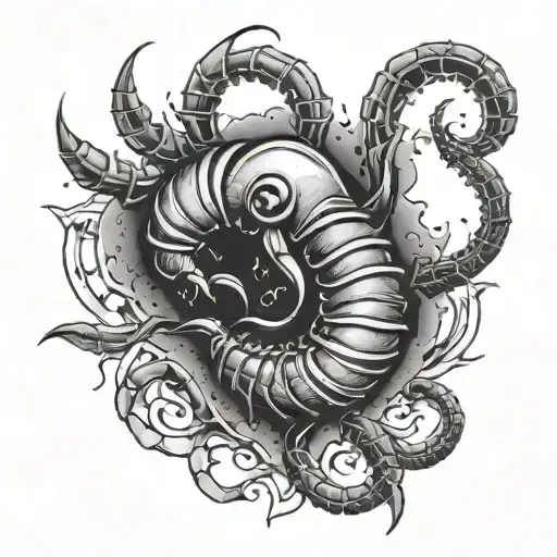 A Heart-shaped Centipede Crawling Out Of A Broken Heart