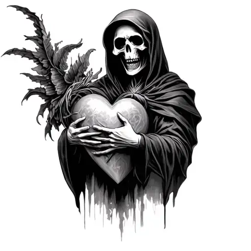 Grim Reaper Holding My Heart Getting Slapped