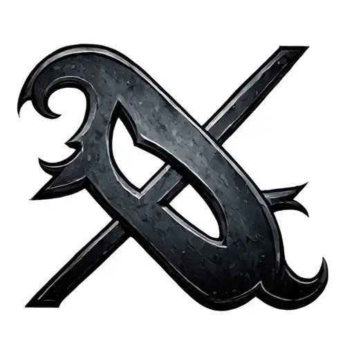 Theatre Symbol Merging With Apostrophe Made Of Metal