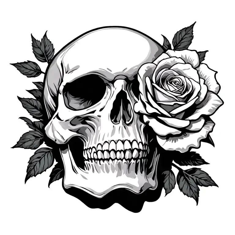 Skull And Rose Coming
