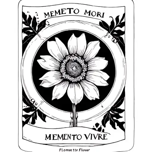 Memento Mori Memento Vivere Flower Tarot Card