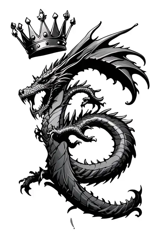The Letter L With A Crown And A Dragon Going Through It