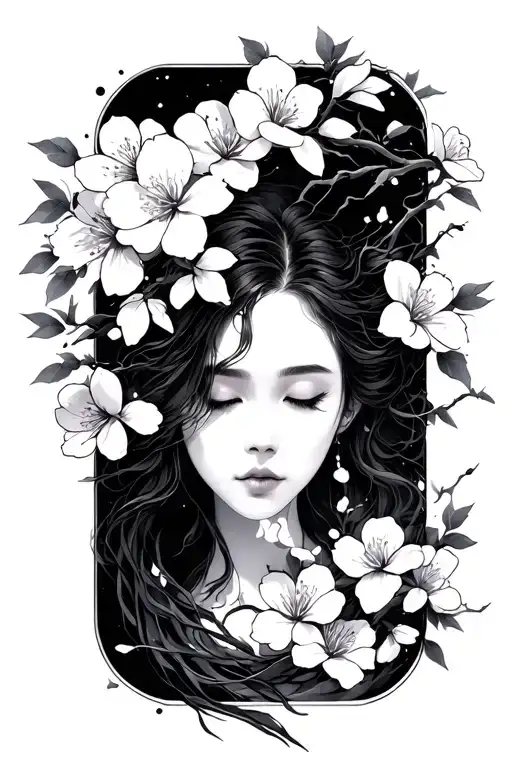 Japanese Cherry Blossom Flow Diagram With Mystical