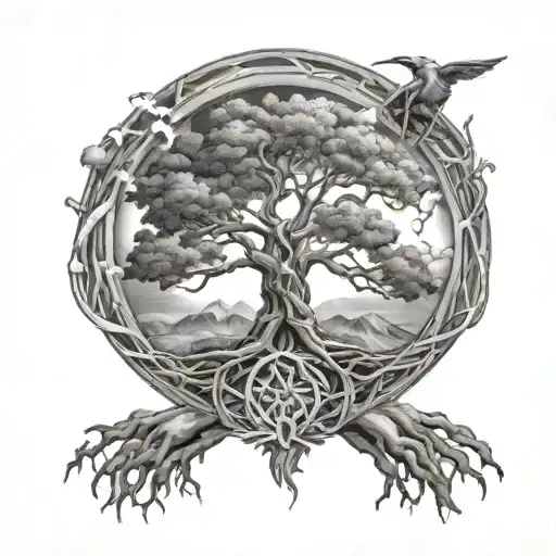 Yggdrasil With Lightning Above