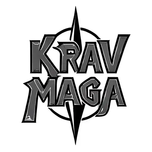 Krav Maga Lettering Hebrew With Symbol And Compass