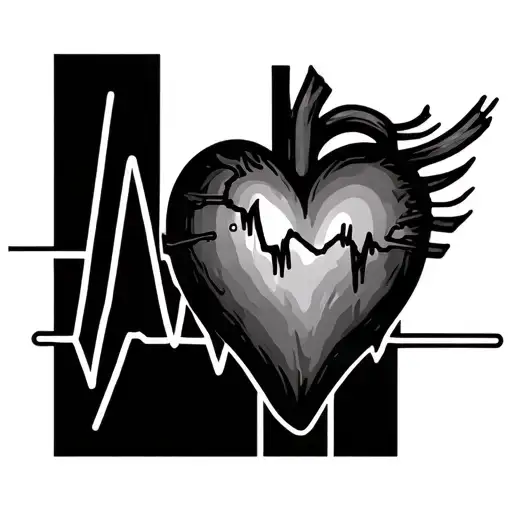 Heartbeat Line Tattoo Design