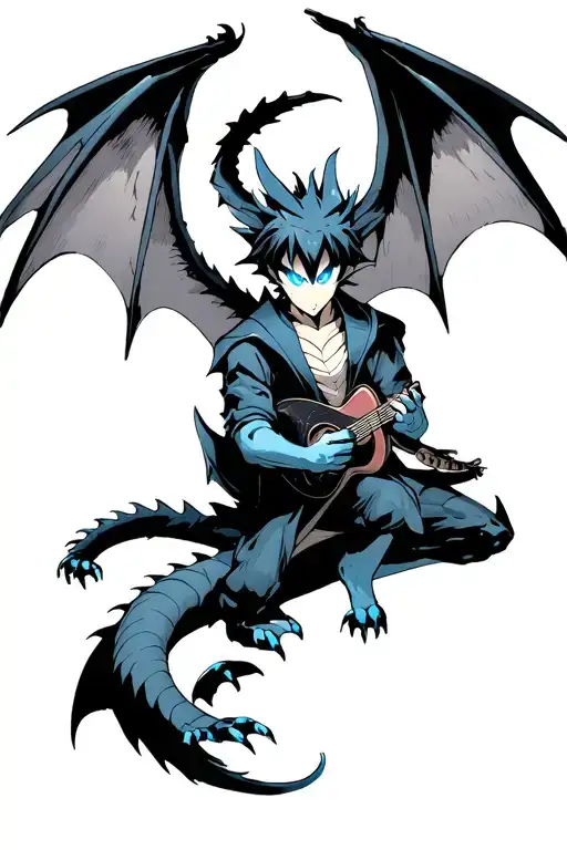 Seto Kaiba Playing Blue Eyes Dragon With Blue Eyes Behind Him Wings Extended