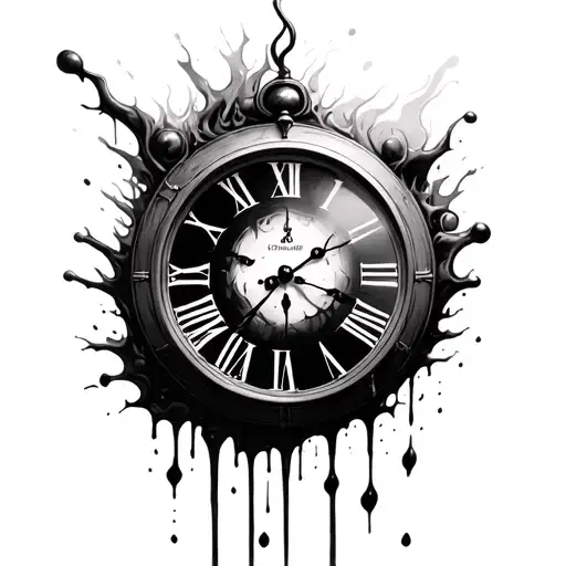 Clock Covered In Blood