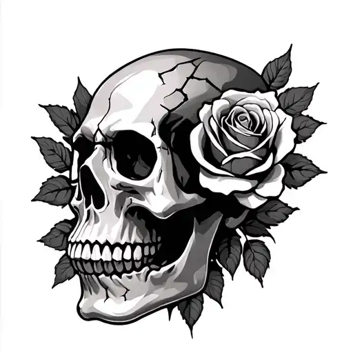 Skull And Roses Cracking
