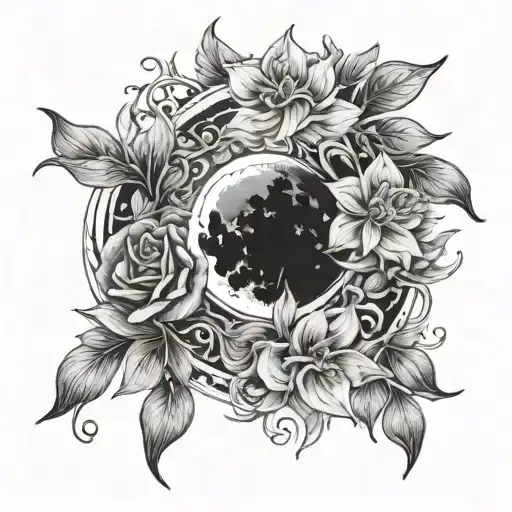 Chest Shoulder Floral Moon Unique