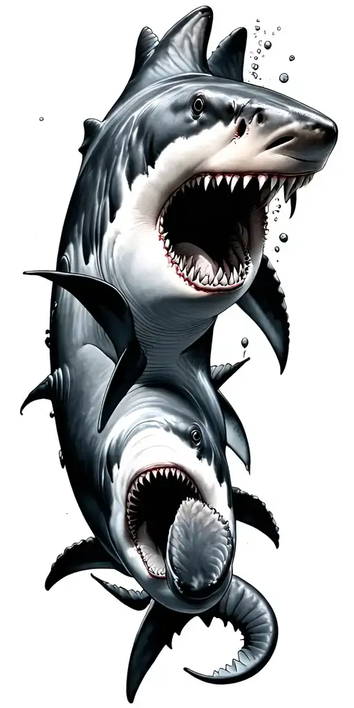 Shark Swimming Together