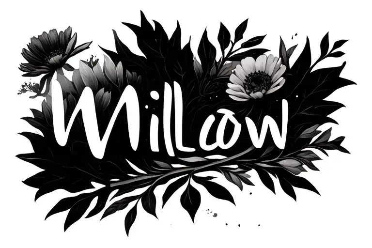 Fine Line Cosmos Flow With The Word Willow In The Stem