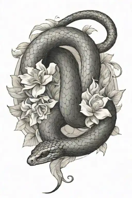 A-scaly-snake-slithers-through-blooming