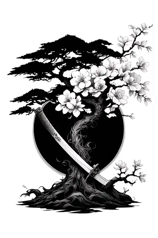 Katana With A Blossom Tree