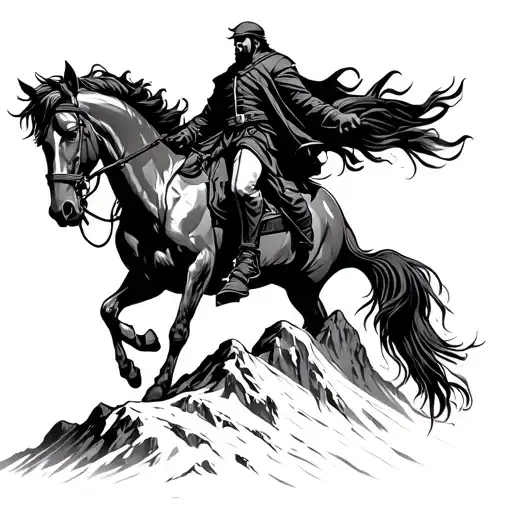 Headless Horseman In A Mountain