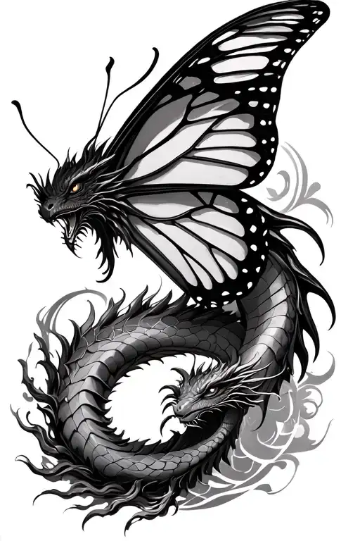 Butterfly And Dragon For Spine