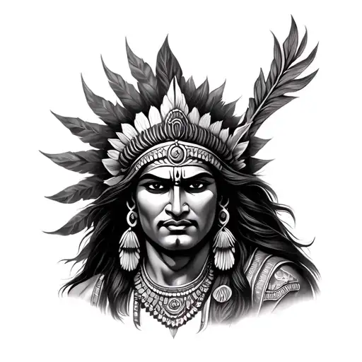 Indian God Narshima Half Body Fierce