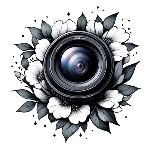 Space And Camera Lens Surrounded By Blooming
