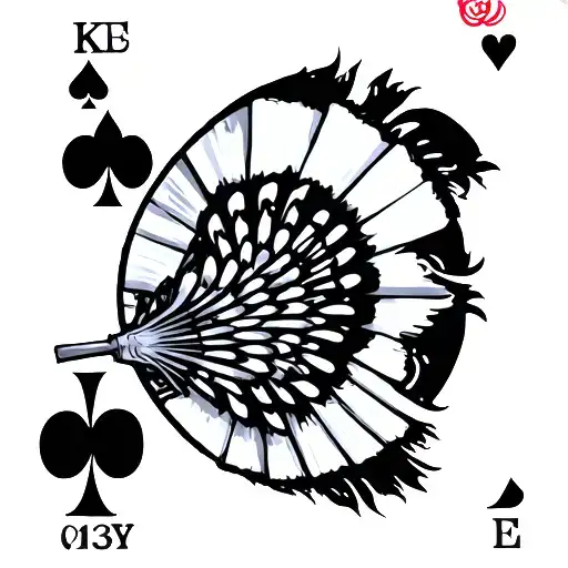 Playing Card Featuring Chinese Fan