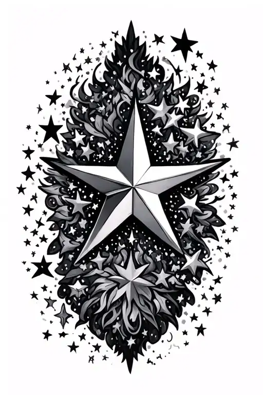 One Big Star Surrounded By Smaller Stars