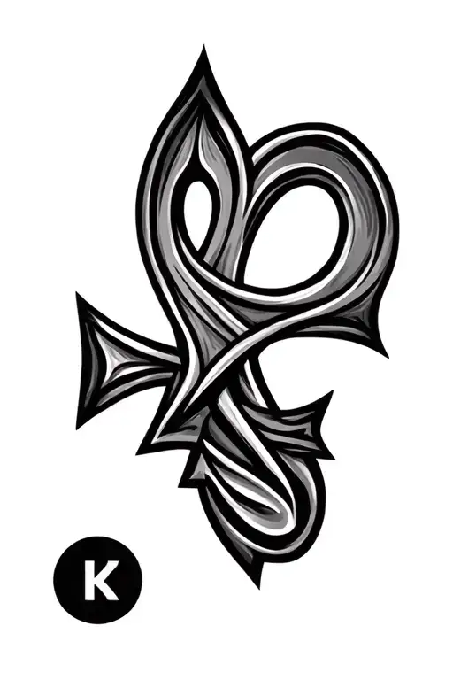 Womens Ankh Tattoo No Color Simple Fluid