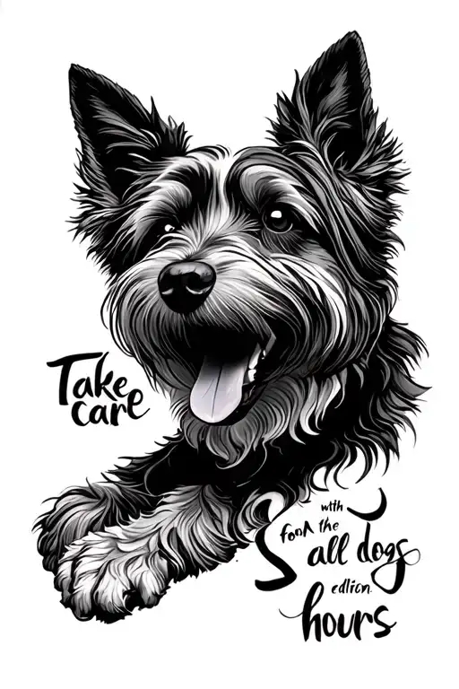 Take Care Written With The For All The Dogs Scary Hours Edition Logo Above It