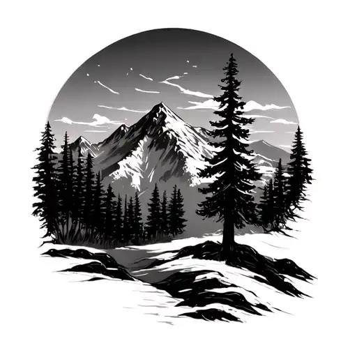 Mountain And Trees