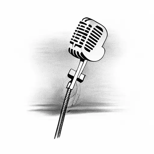 Microphone With Piano And Guitar