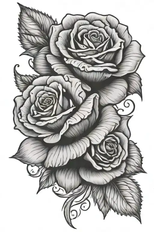 Rose With Marigold Flowers Half Sleeve